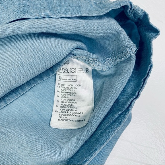 H&M Dress Womens Black & White Short Sleeve V-neck Size 8 Chambay Lightweight - Picture 9 of 16